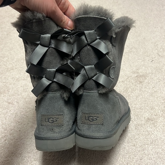 Ugg Gray Bailey Bow Boots - Picture 2 of 7
